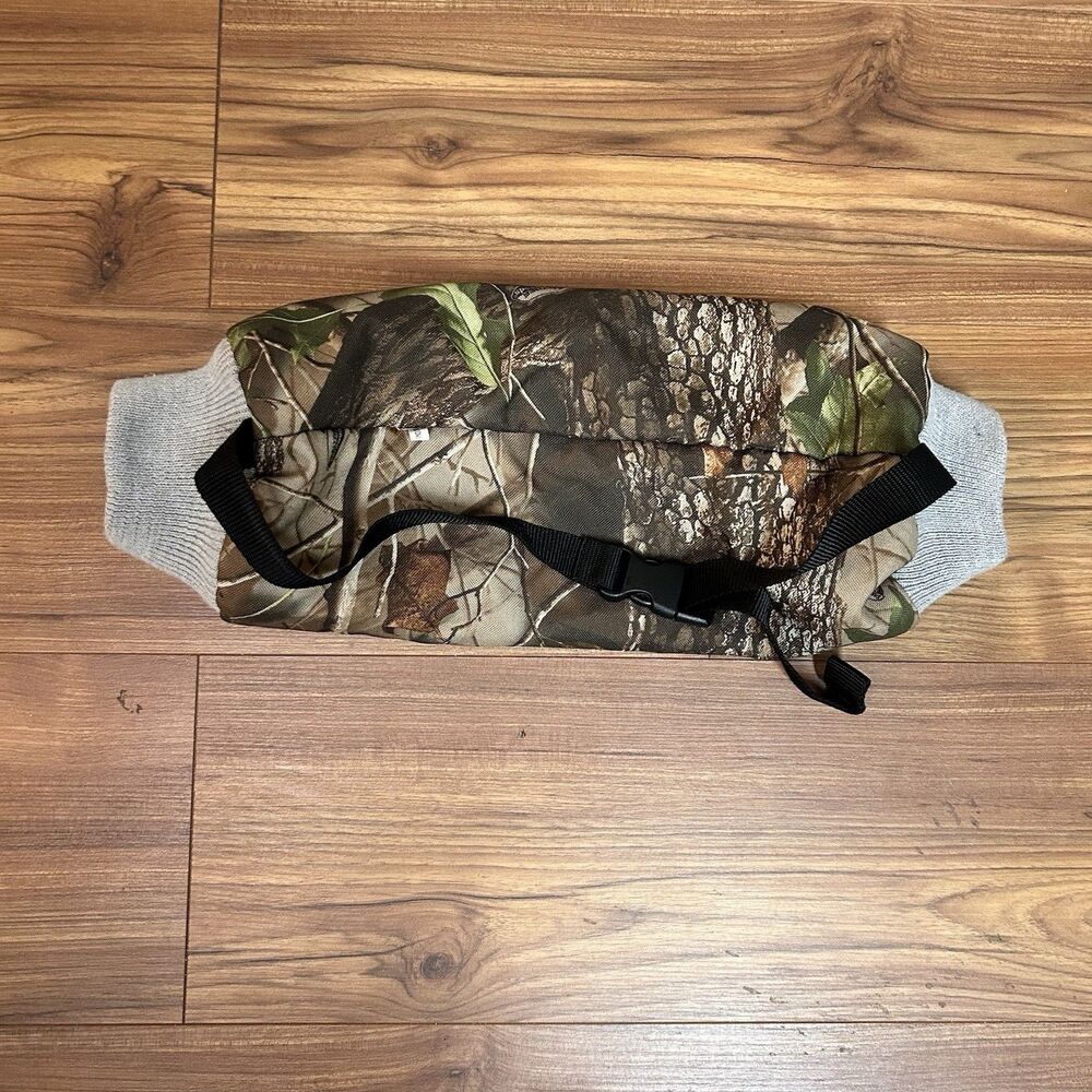 Vintage Realtree Camo Hunting Hand Warmer Muff Waist Strap Adjustable